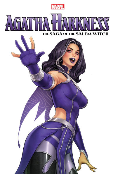 Cover of Agatha Harkness: The Saga of the Salem Witch, Agatha in purple casting a spell