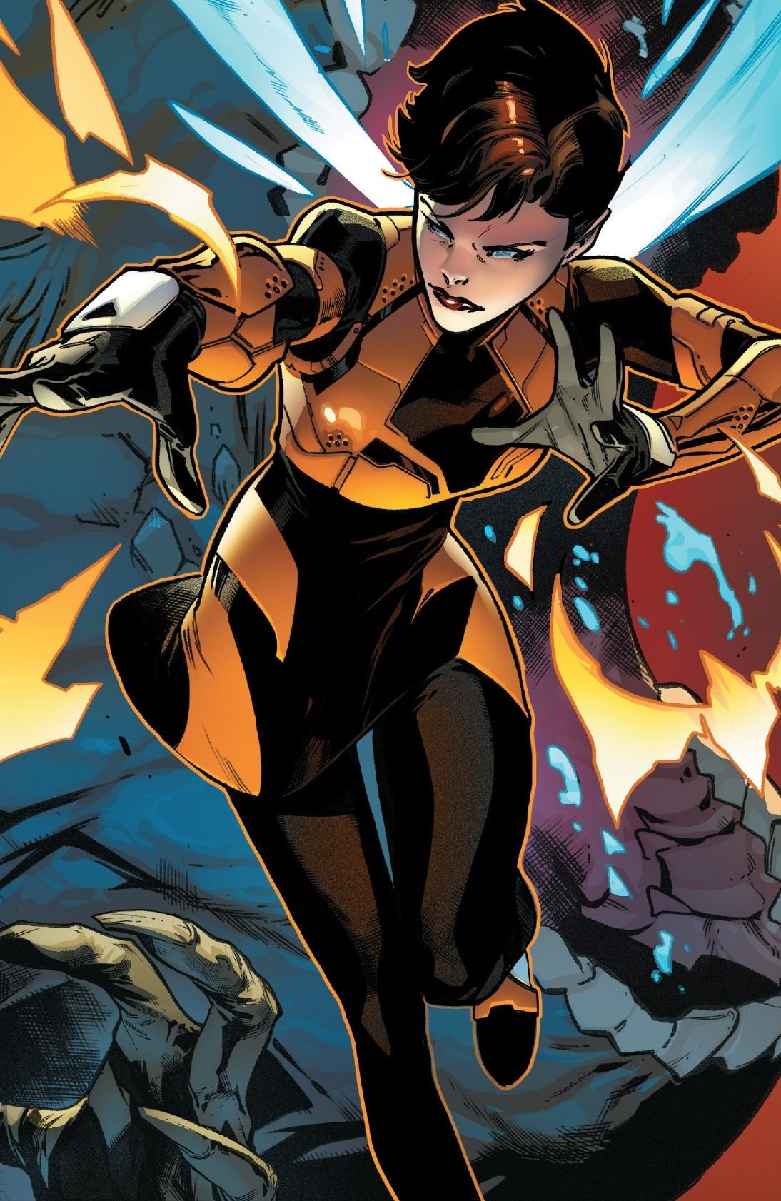 Janet Van Dyne as the Wasp with wings, comic art