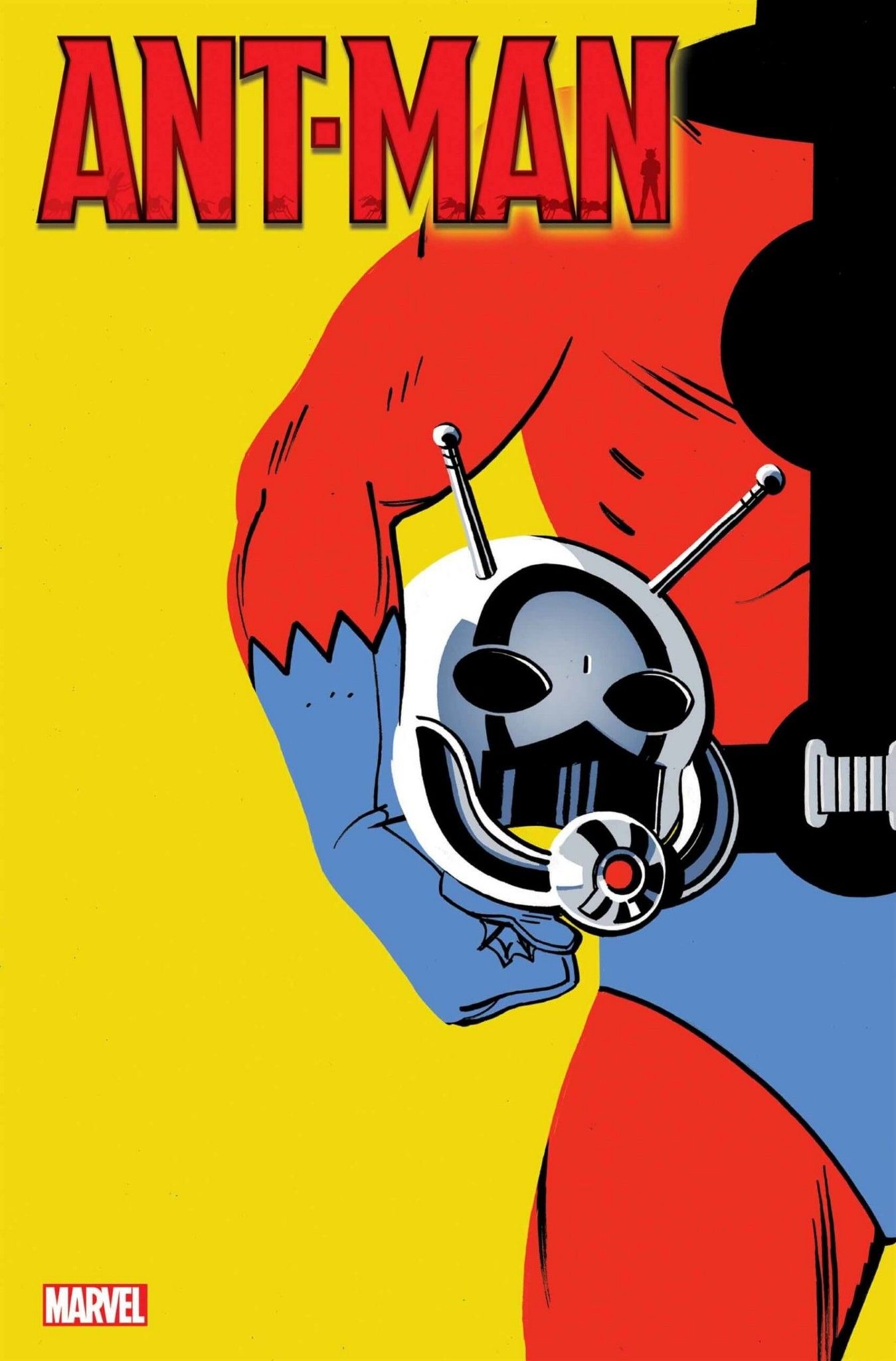 Ant-Man holding his helmet comic cover art