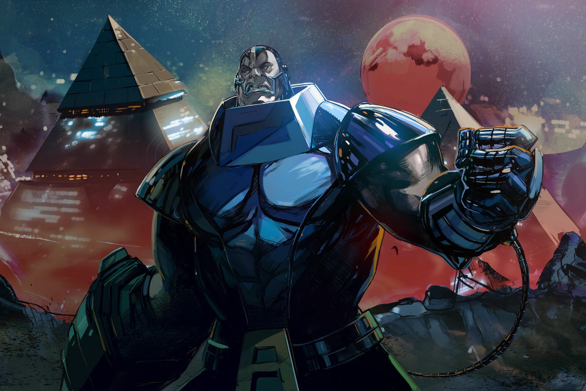 Apocalypse unleashing power comic art
