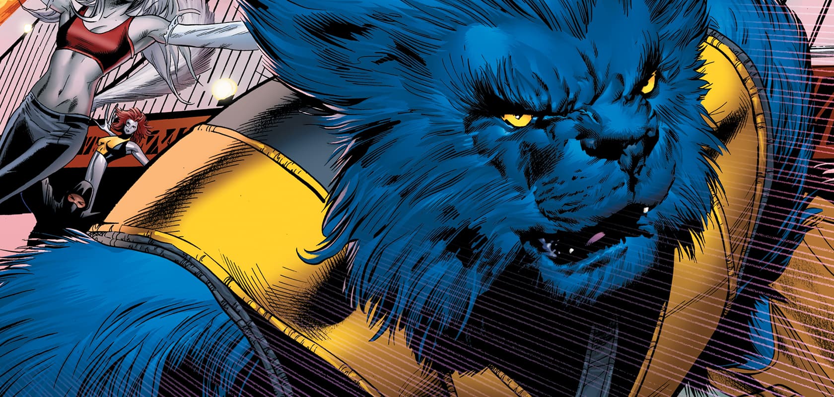 Beast close-up comic panel