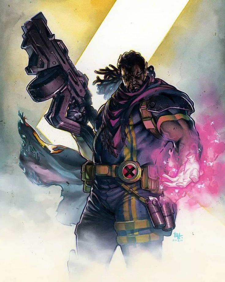 Bishop with plasma gun comic art