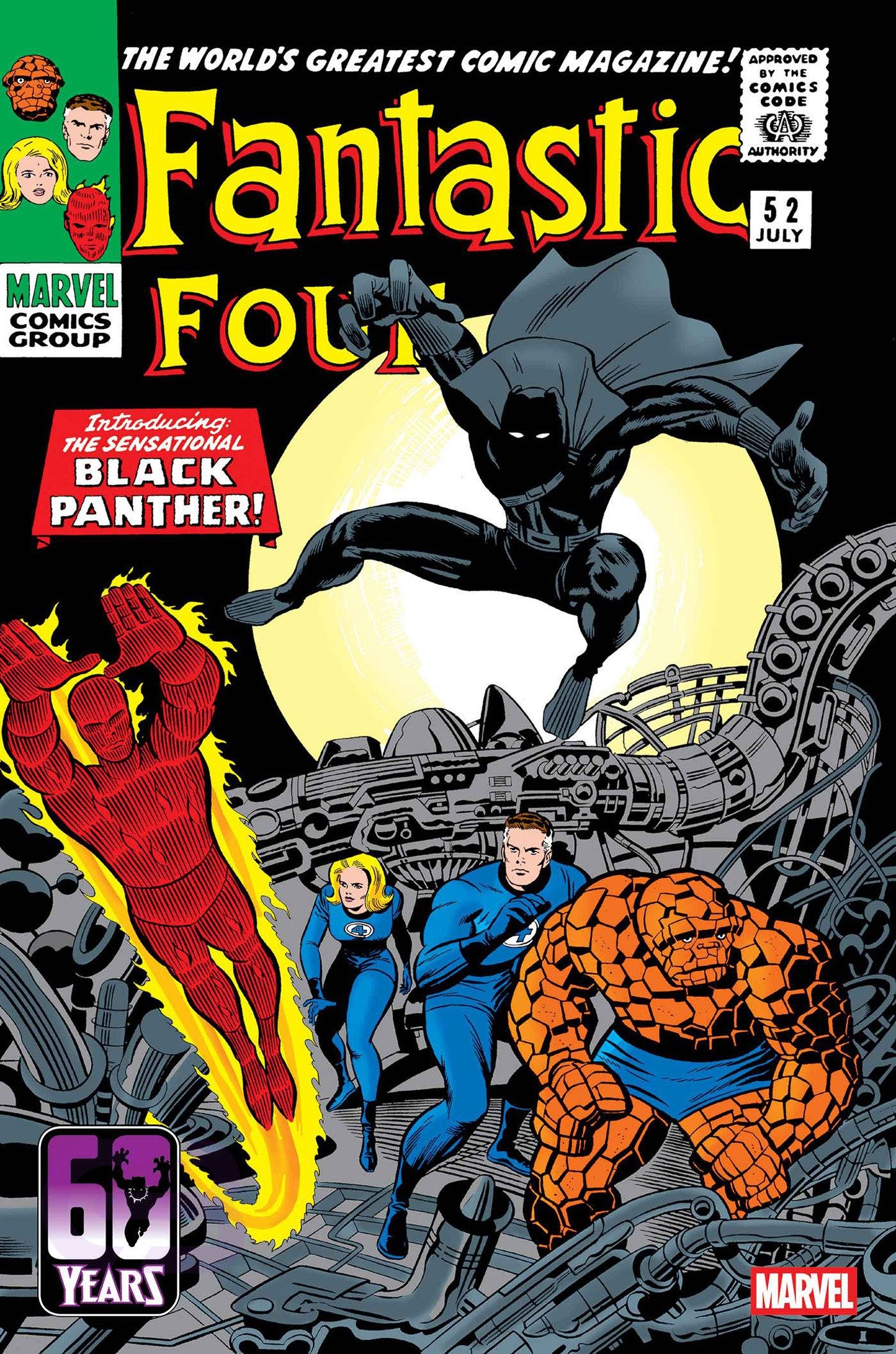 Fantastic Four #52 cover, the first appearance of the Black Panther