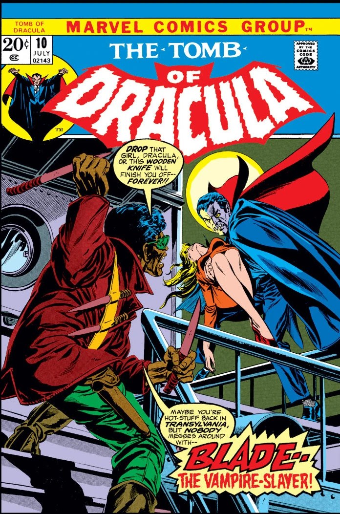 Tomb of Dracula #10 1973 comic cover with Blade and Dracula