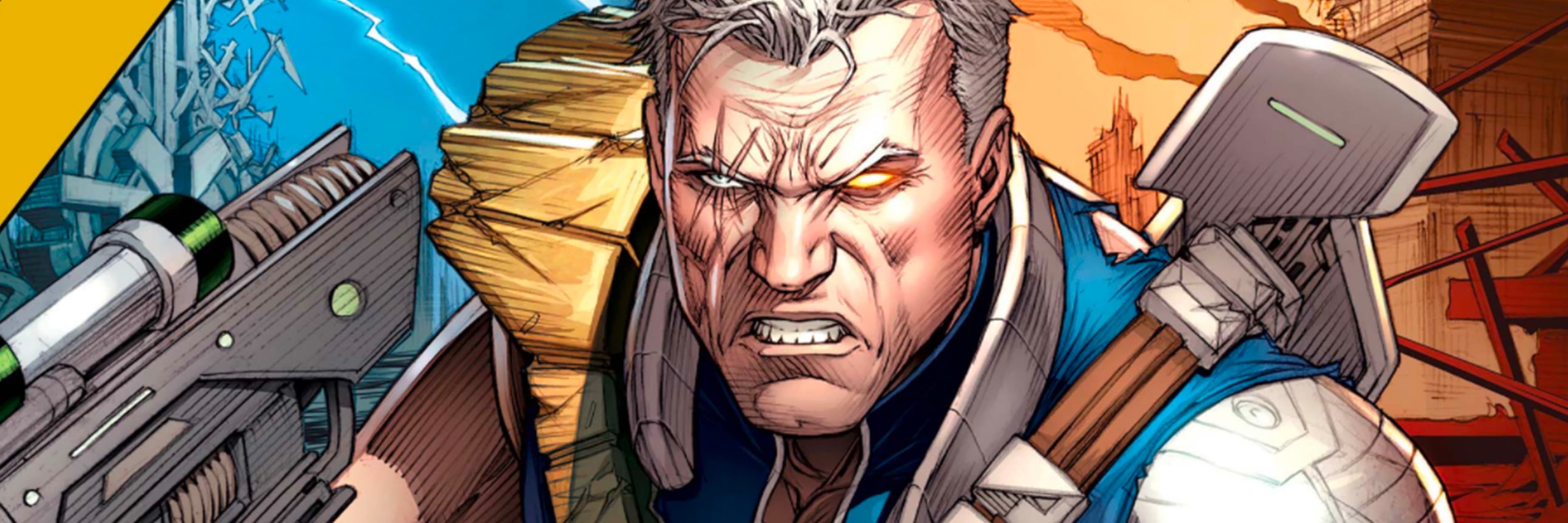 Cable in combat gear, comic art