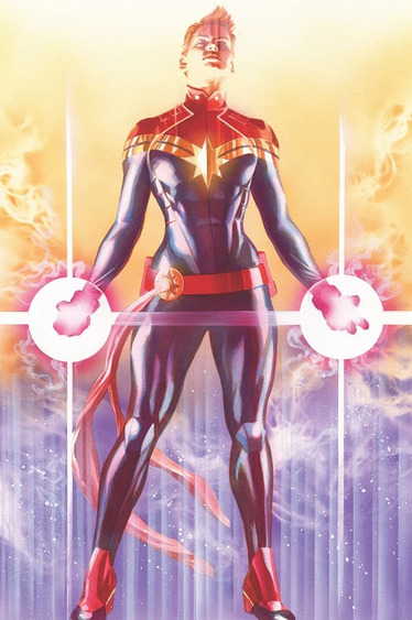 Carol Danvers flying comic art
