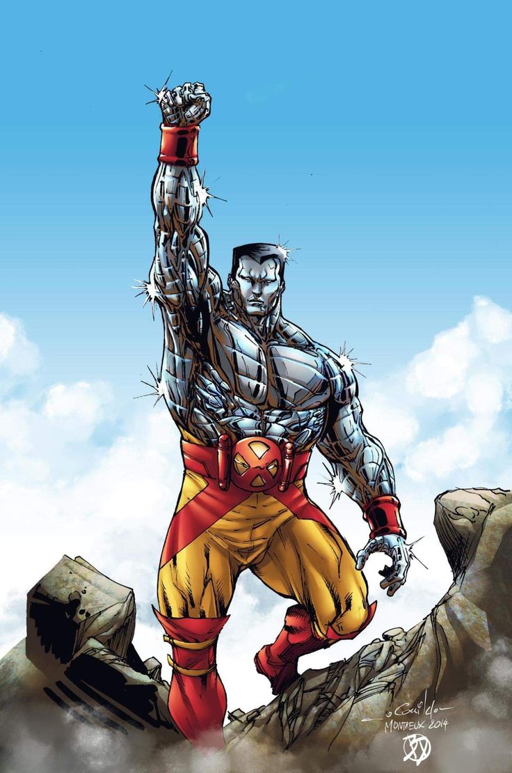 Colossus armoured comic portrait