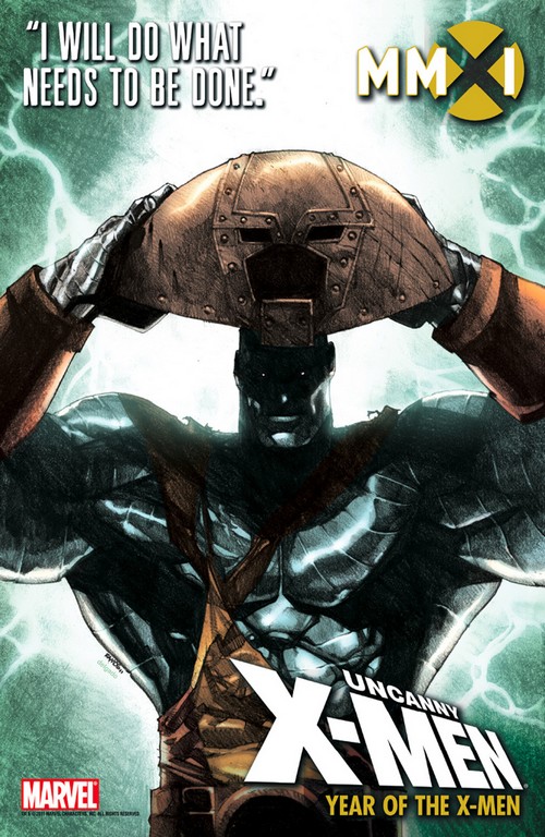 Colossus as Juggernaut charging in red armour, comic art