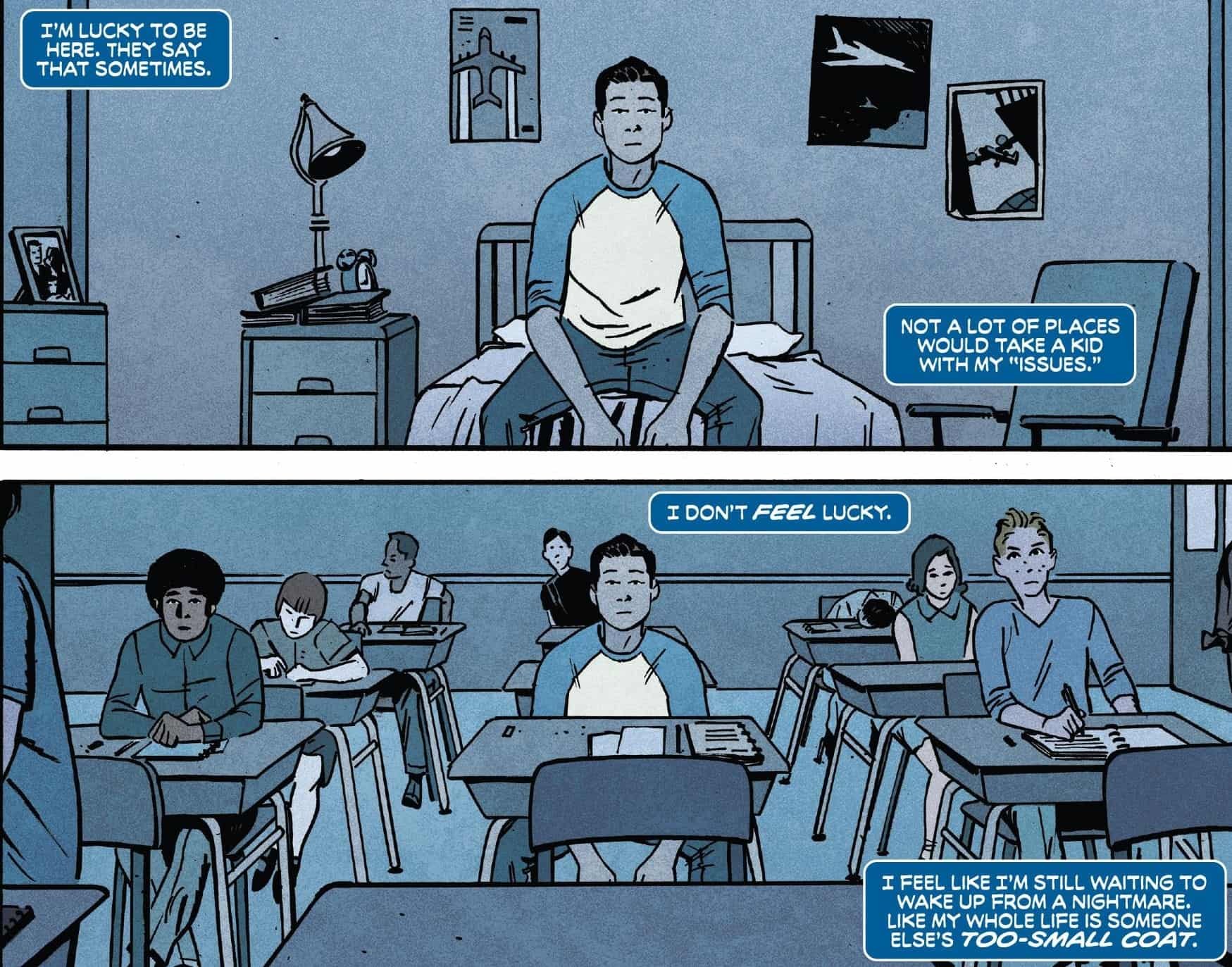 Young Scott in his room and classroom — the orphanage years