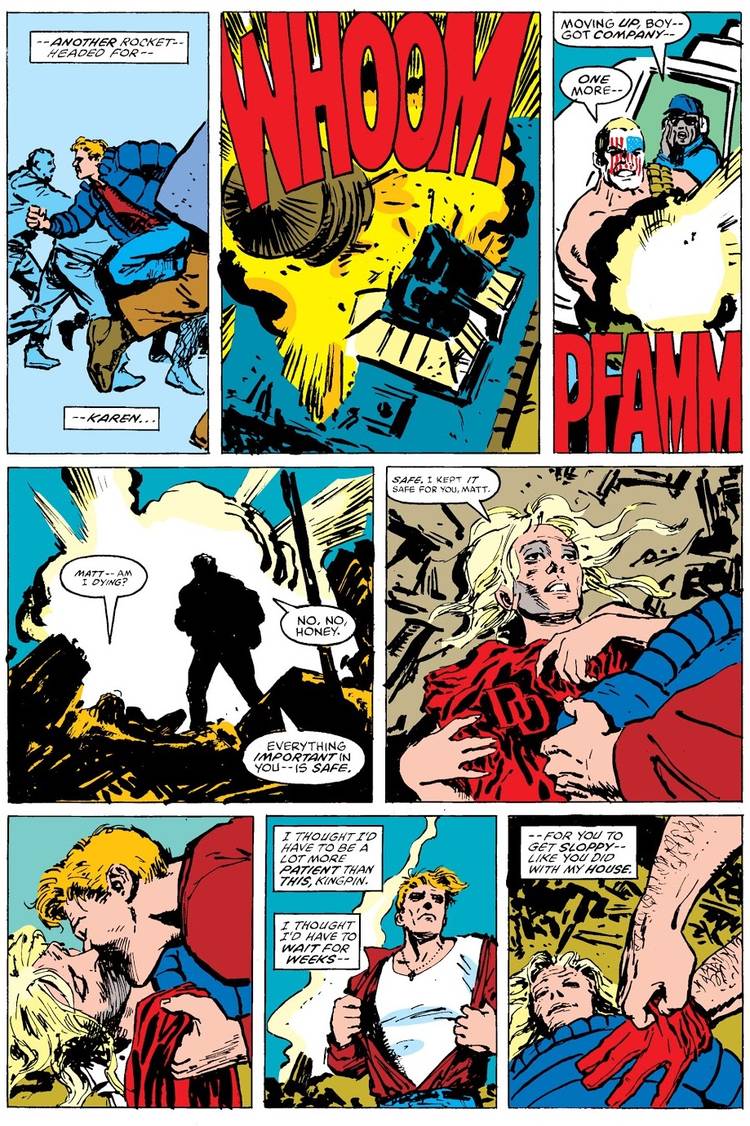 Daredevil in Born Again, art by David Mazzucchelli