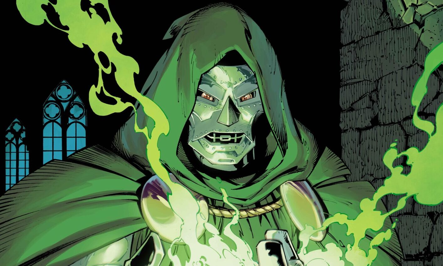 Comic cover art of Doctor Doom, Latveria's armored monarch