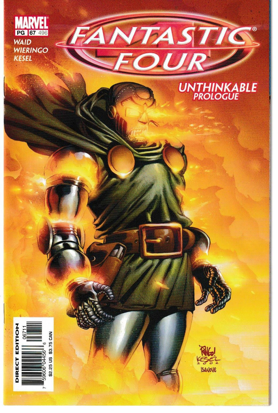 Cover art for the Fantastic Four issue collecting the Unthinkable era, Doctor Doom in the period of Fantastic Four Vol 3 #67 (2003)