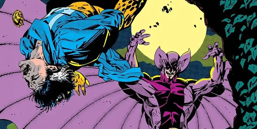 Doctor Strange confronting his vampire brother Victor, Baron Blood