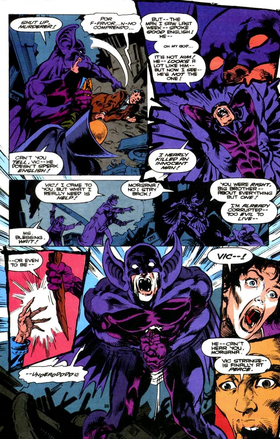 Victor Strange staking himself, from Doctor Strange, Sorcerer Supreme #56