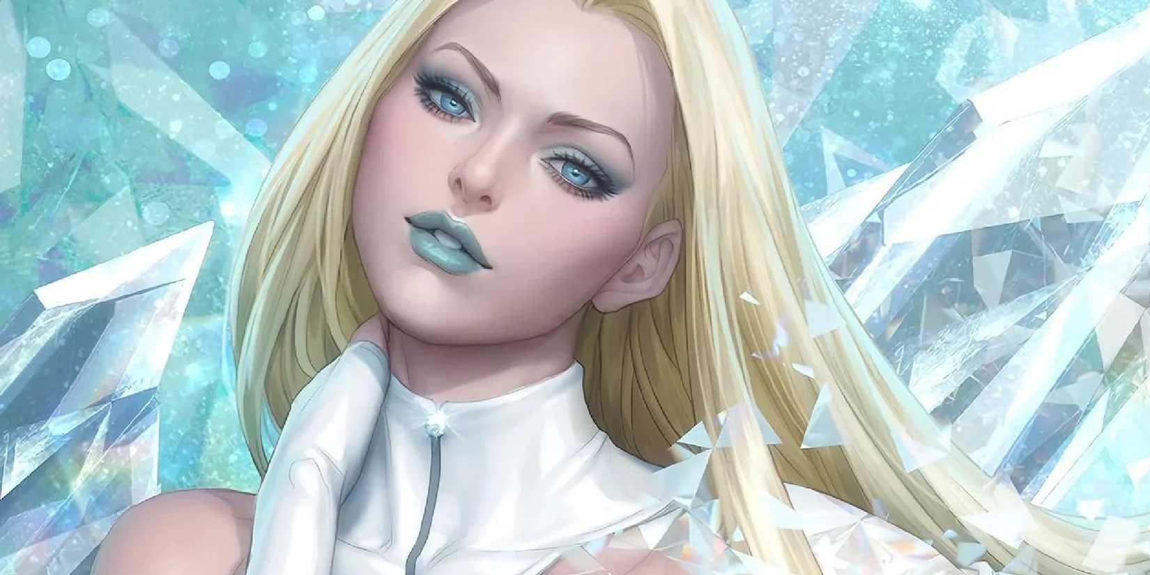 Emma Frost surrounded by diamond shards