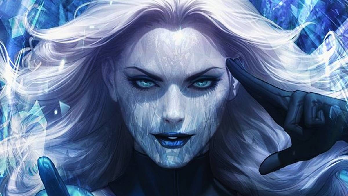 Emma Frost in her crystalline diamond form