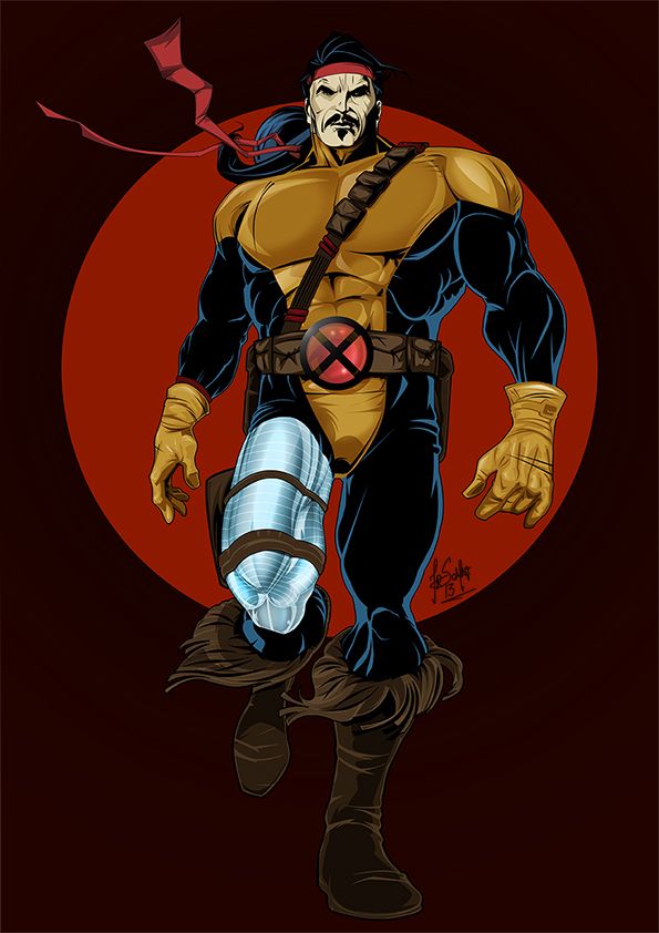 Forge comic art showing his metallic cybernetic leg