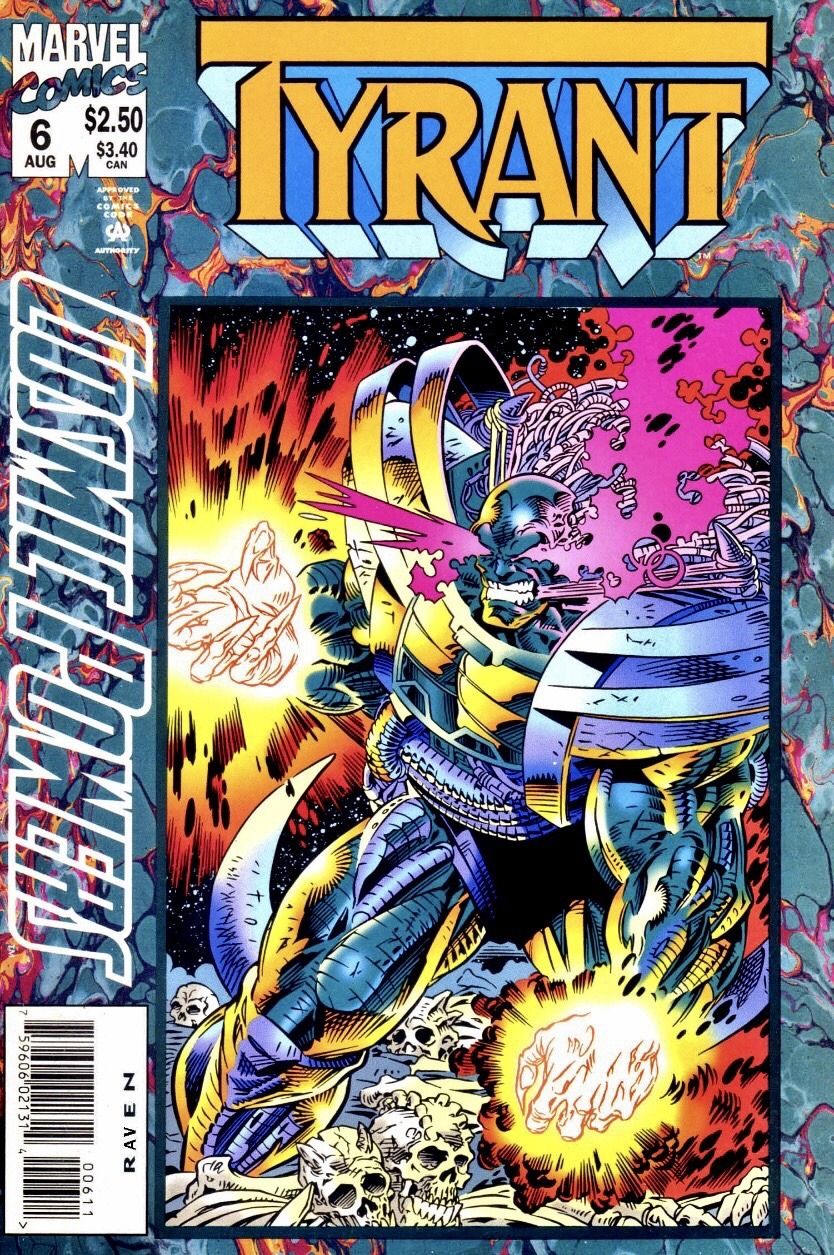 Tyrant on the cover of Cosmic Powers number 6