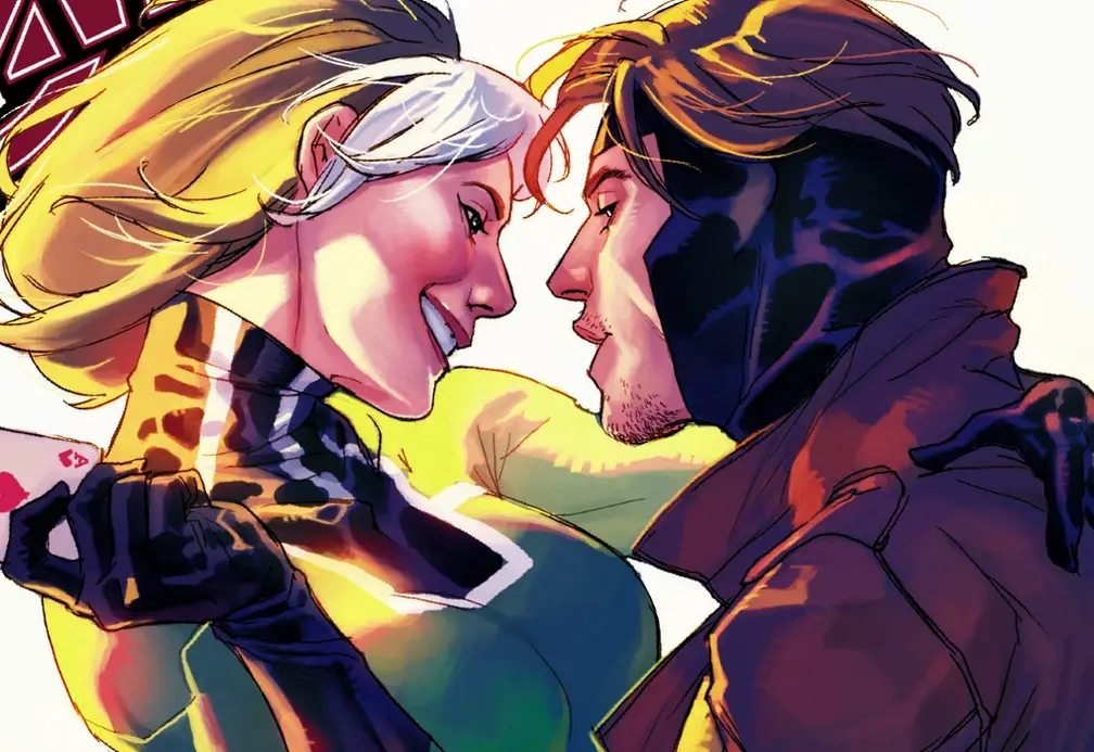Rogue and Gambit together in comic art