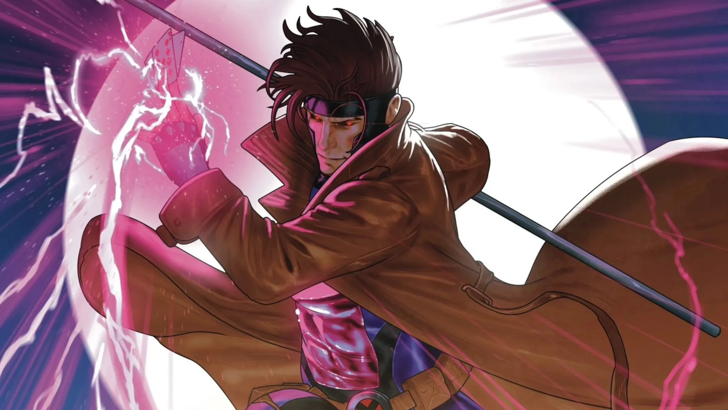 Gambit charging his playing cards