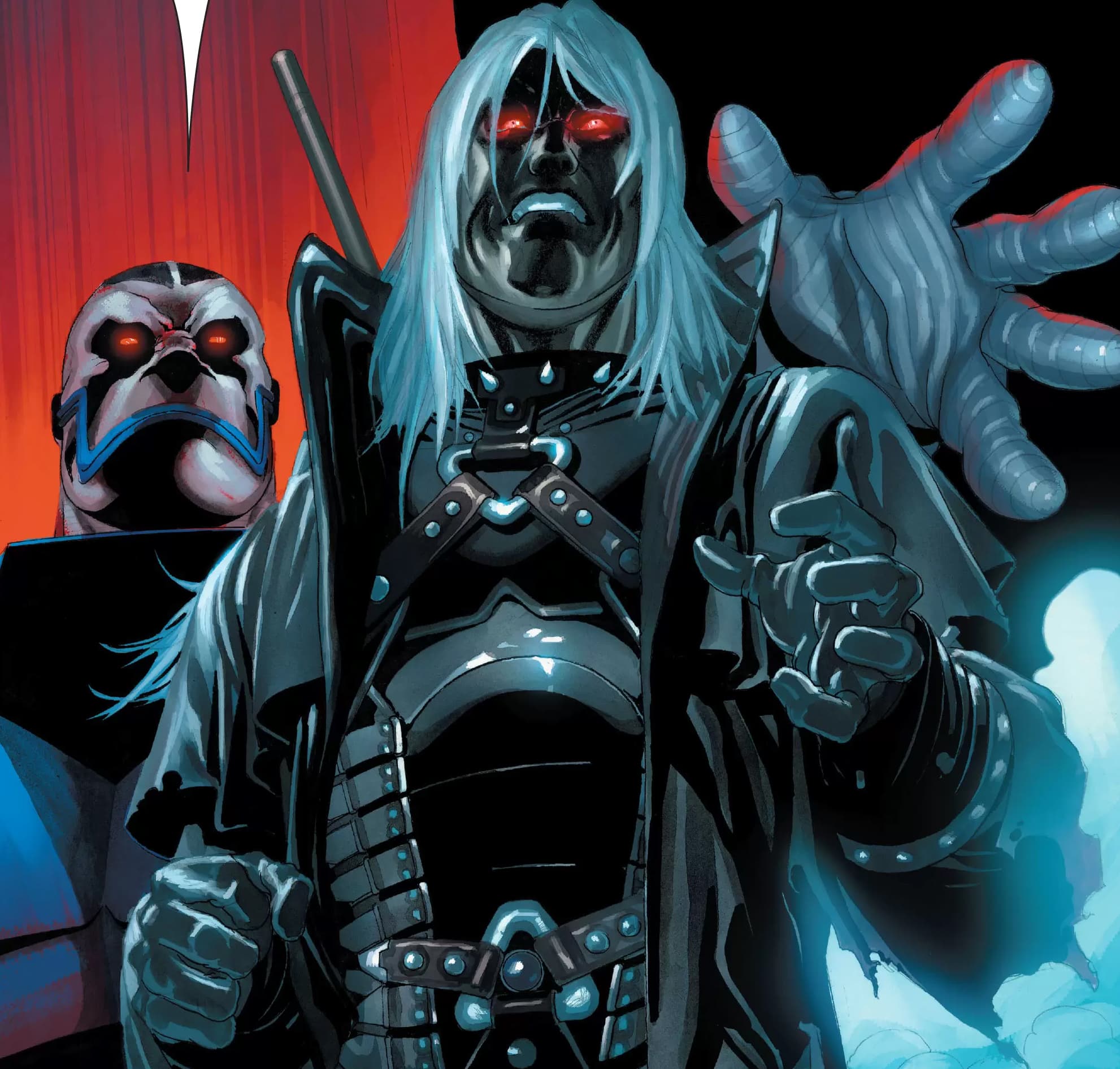 Gambit as Death, black skin, white hair and red eyes