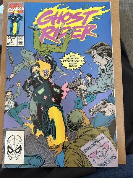 Ghost Rider wreathed in hellfire comic art
