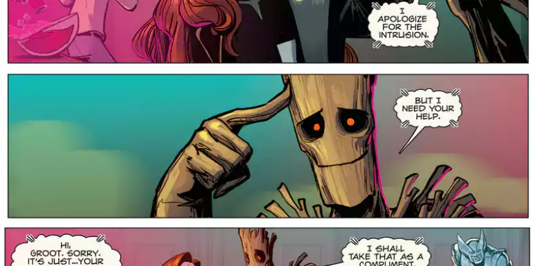 Groot comic art portrait