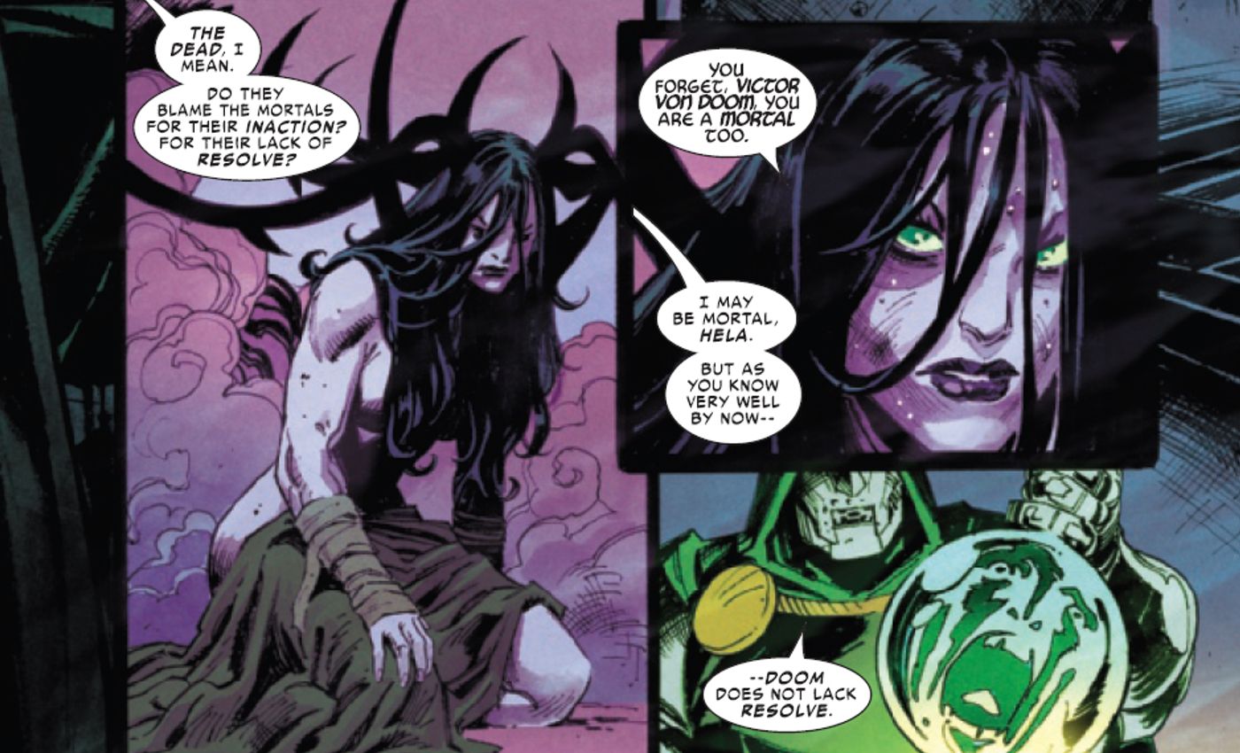 Hela in recent comic panels