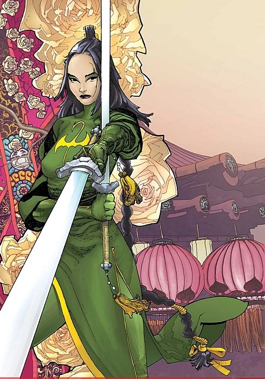 Wu Ao-Shi, the Pirate Queen Iron Fist, holding a sword comic art