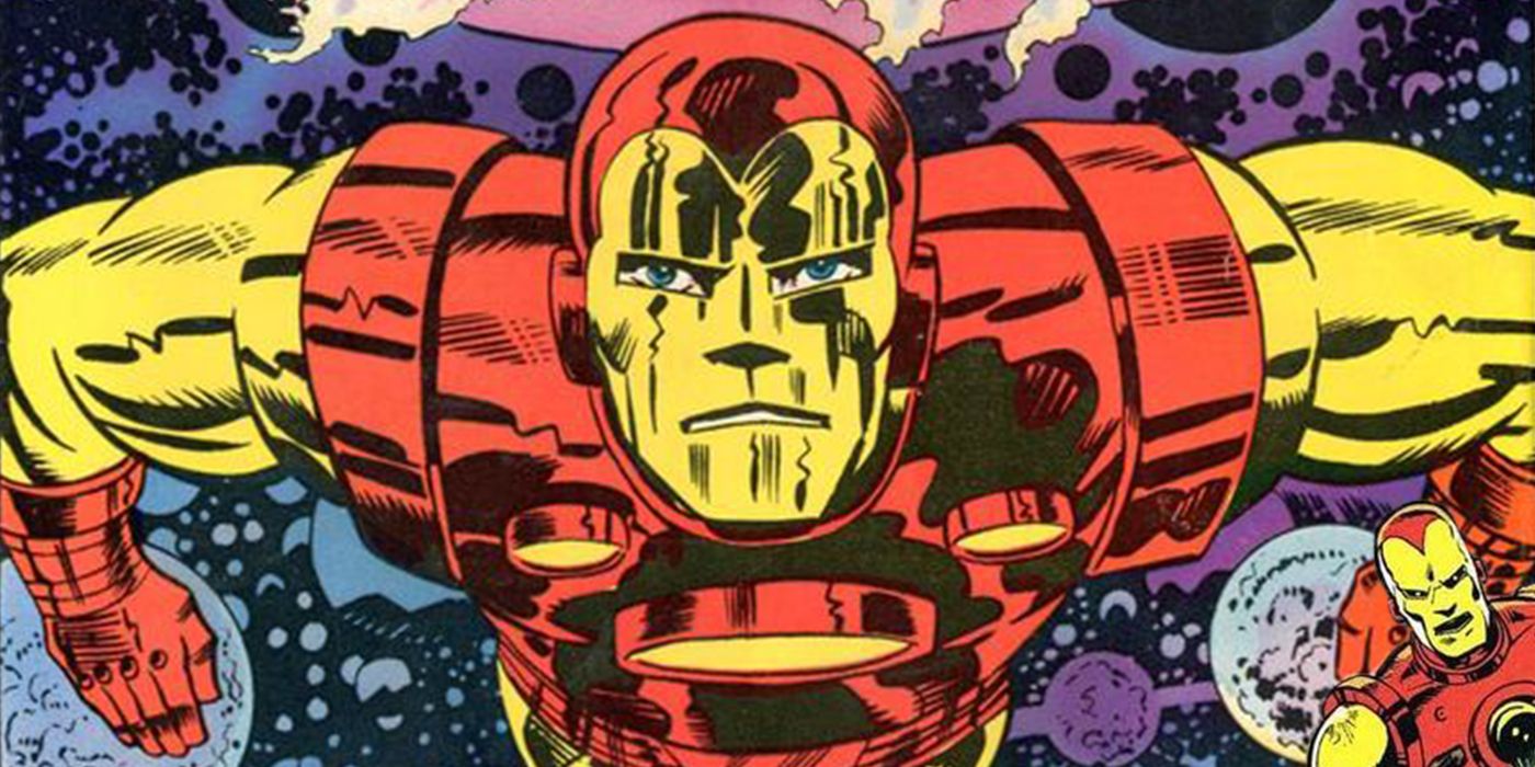 Iron Man in red and gold armor flying toward the viewer, his gold faceplate carrying a distinct nose ridge between the eyes and mouth