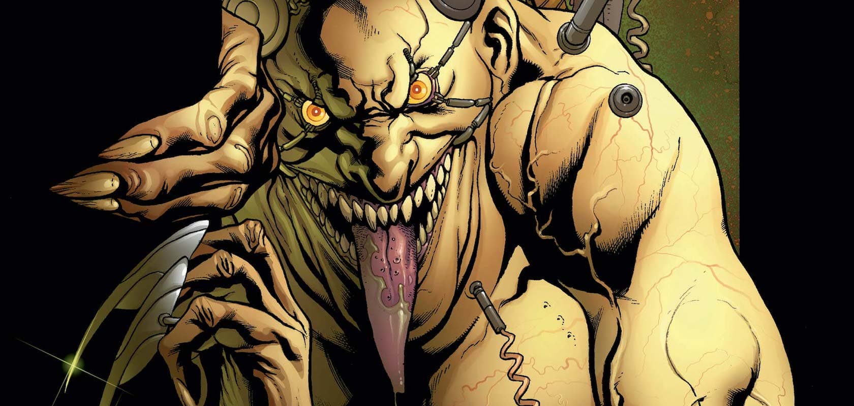 Mojo, the Mojoverse tyrant, grinning with his mechanical spider legs