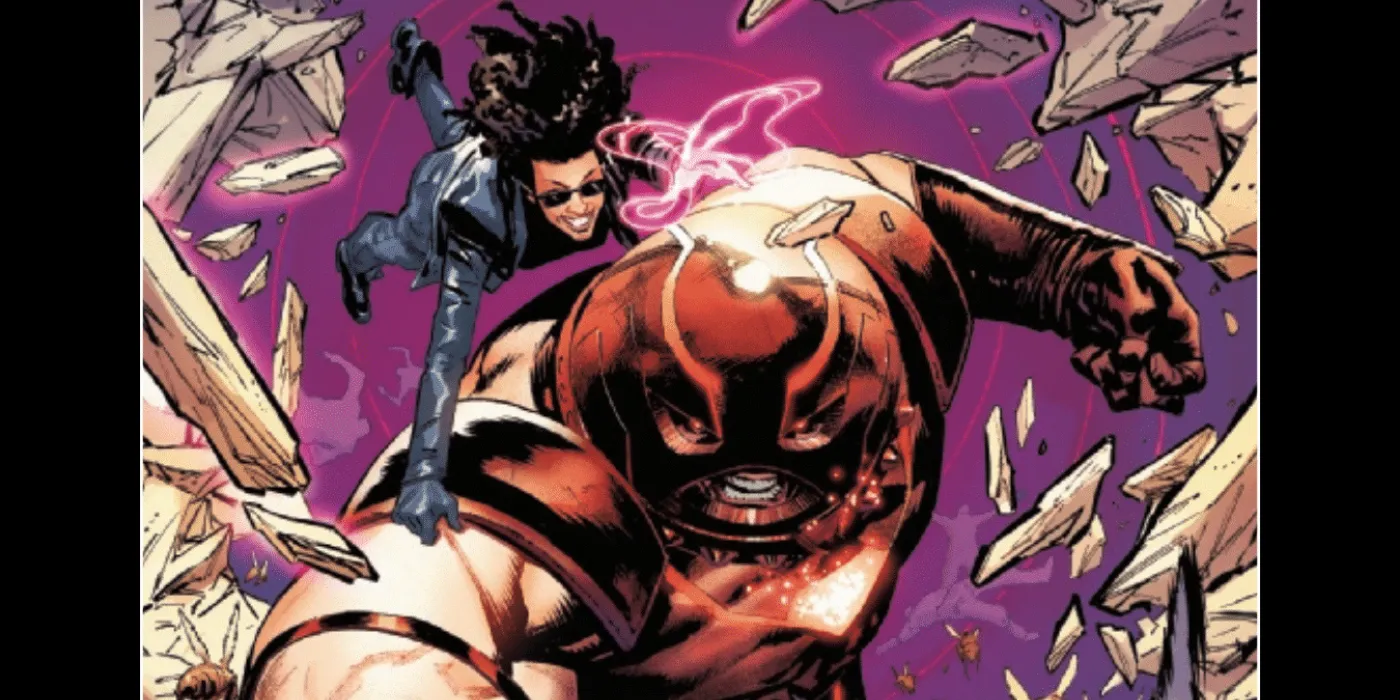 Juggernaut charging with D-Cel riding above him using pink deceleration energy