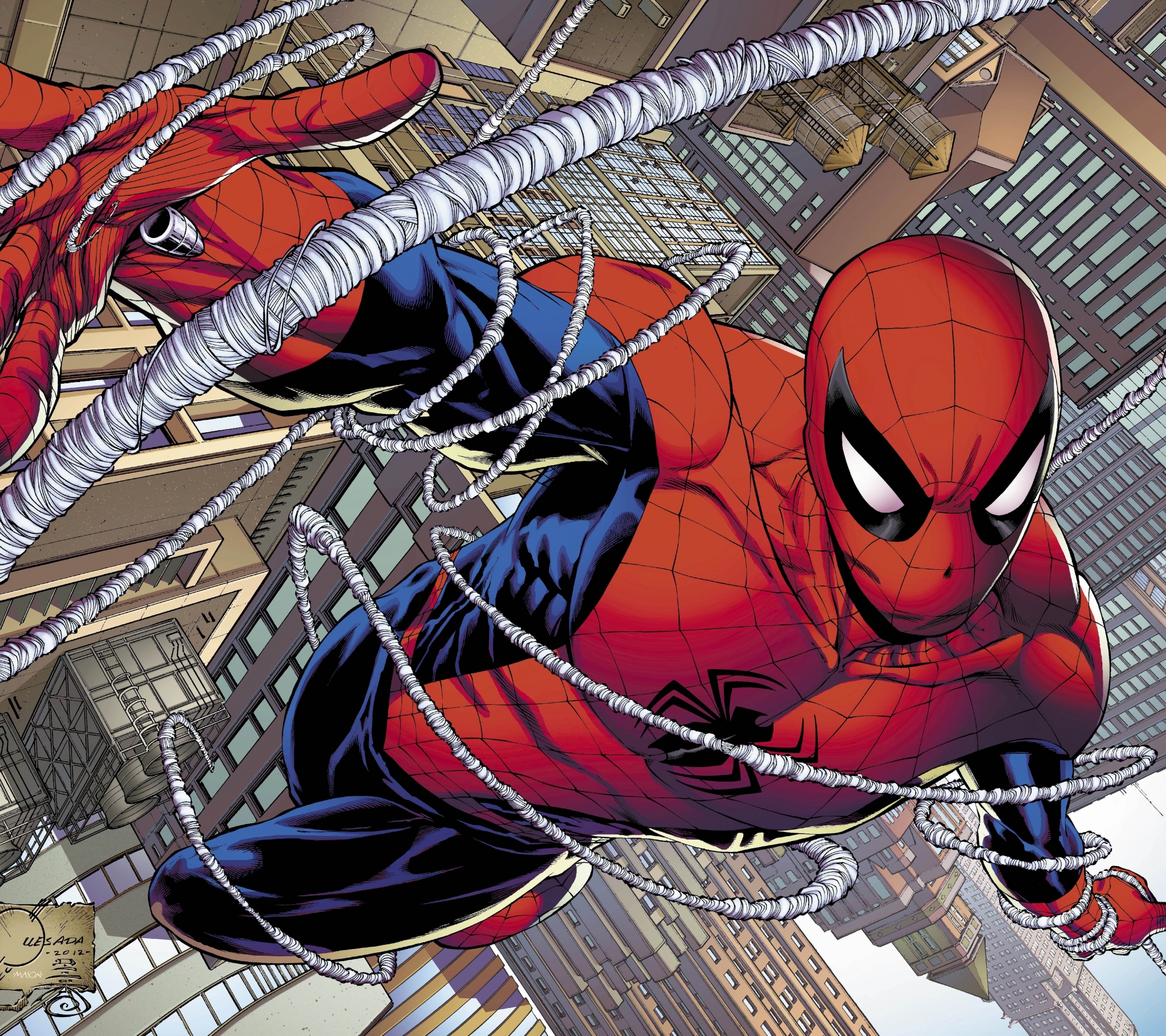 Spider-Man in his red and blue costume