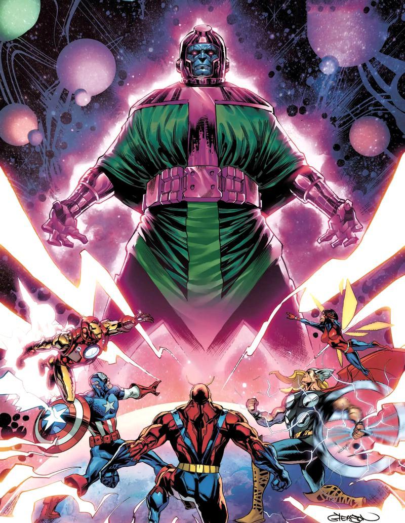 Kang the Conqueror in his green and purple armor