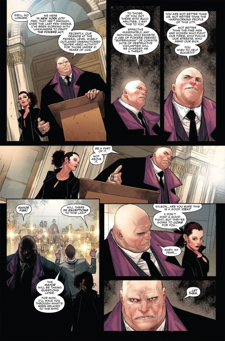 Mayor Wilson Fisk addressing New York in Devil's Reign art