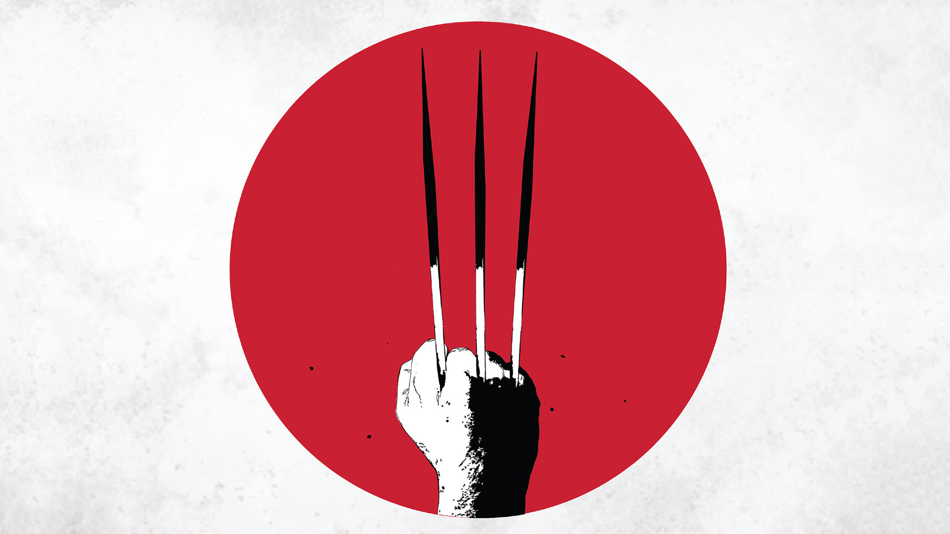 Wolverine's claws against a red sun