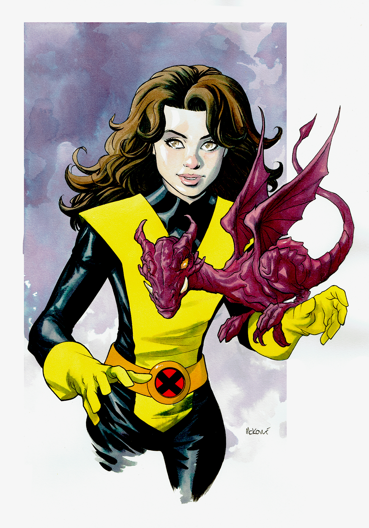 Kitty Pryde with Lockheed the purple dragon
