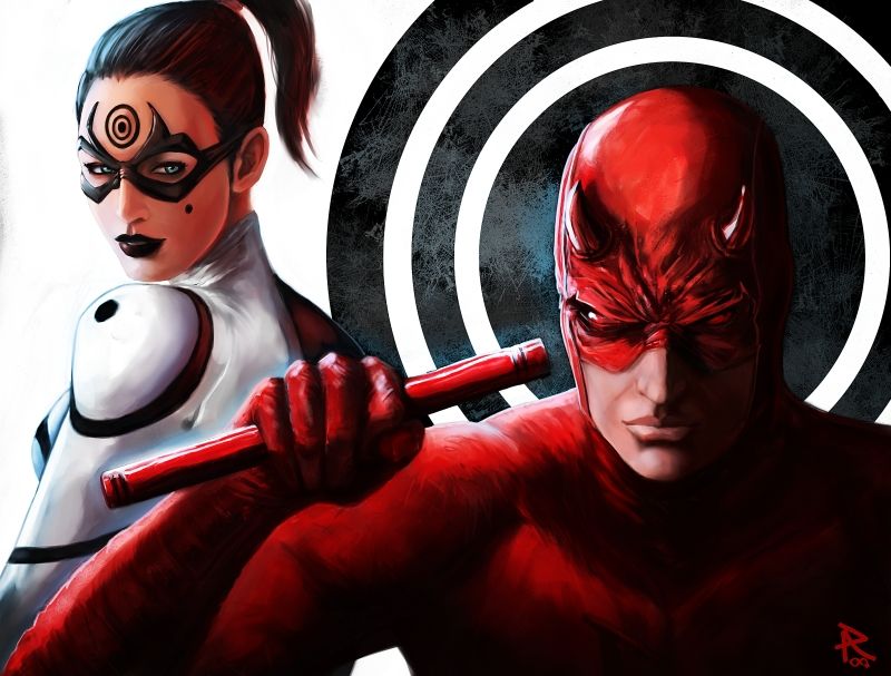 Lady Bullseye comic art