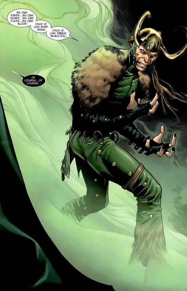 Loki Marvel comics art horned helmet