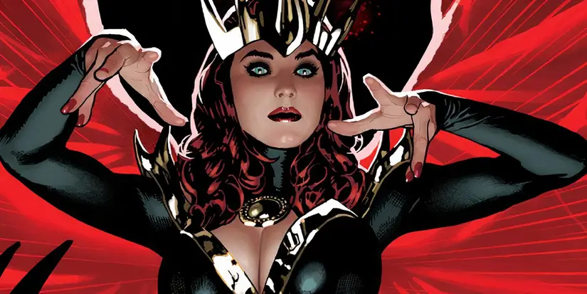 Madelyne Pryor in a crown casting magic comic art
