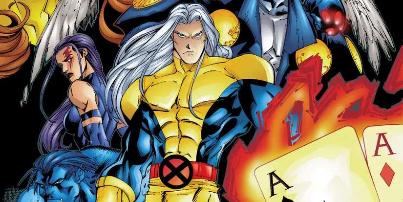Joseph, Magneto's silver-haired clone, in his X-Men-era yellow-and-blue costume