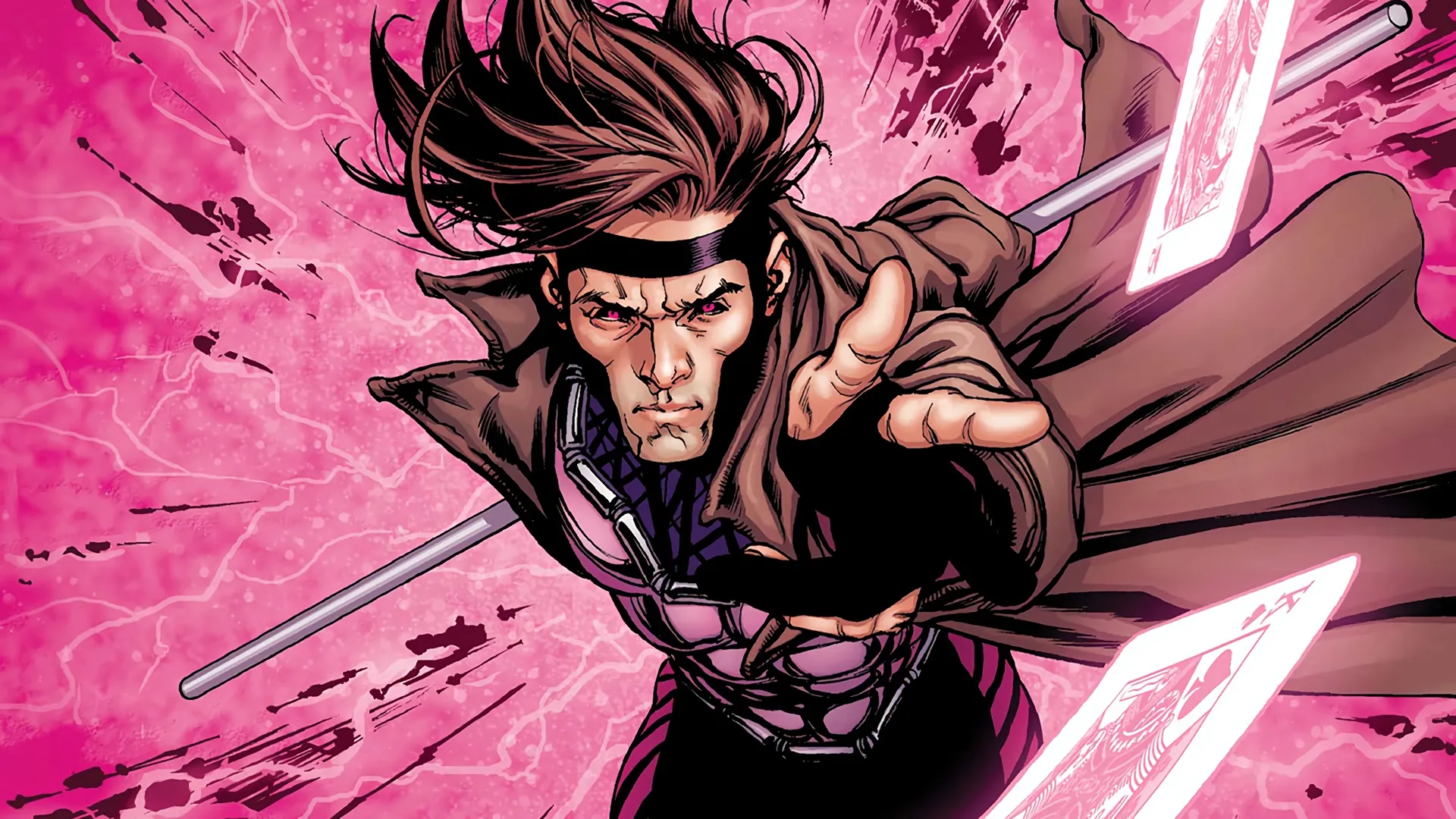 Gambit charging playing cards comic art