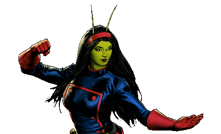 Mantis comic art with antennae visible