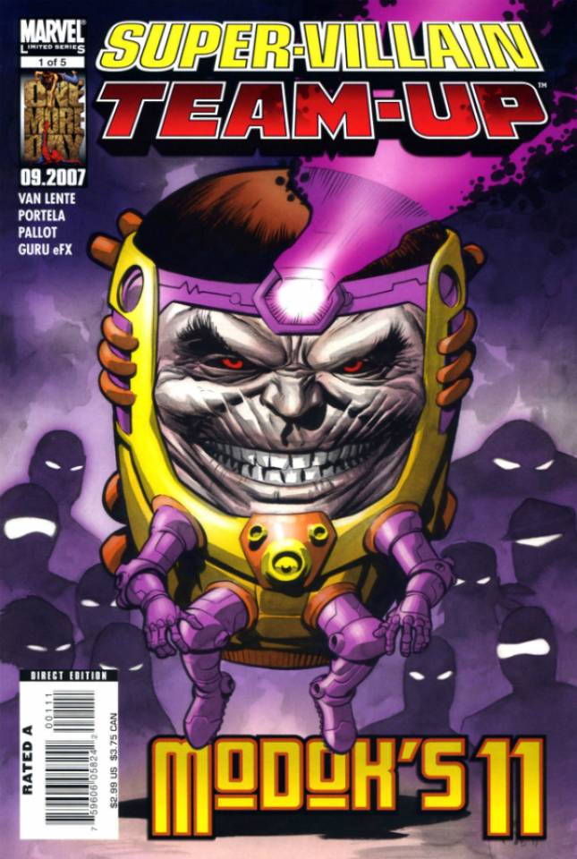 Cover art for Super-Villain Team-Up: MODOK's 11 #1 (2007), M.O.D.O.K. and his recruited crew of villains