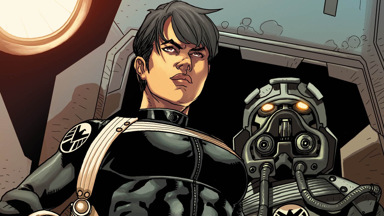 Maria Hill in S.H.I.E.L.D. uniform comic art