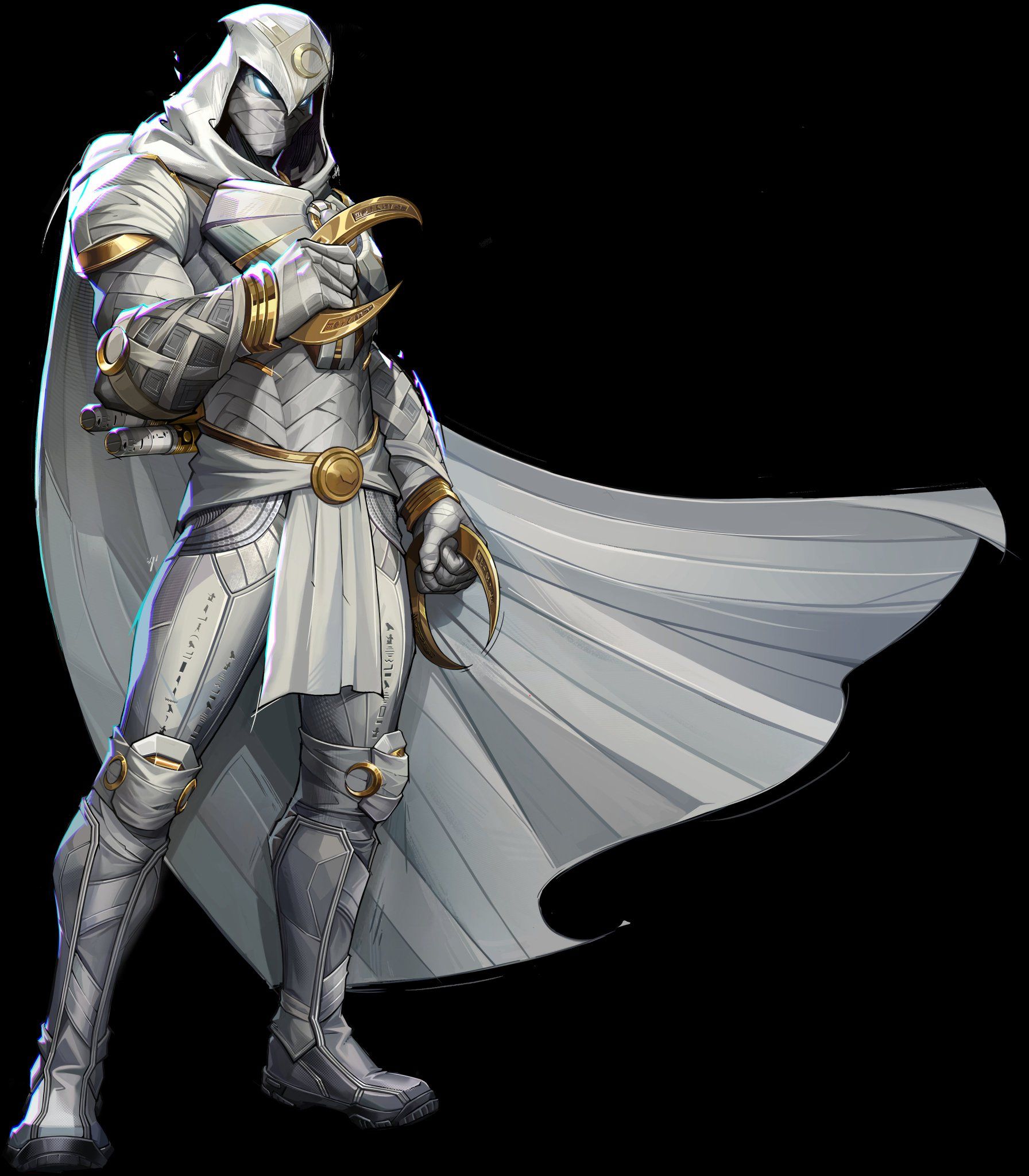 Moon Knight under a full moon comic art
