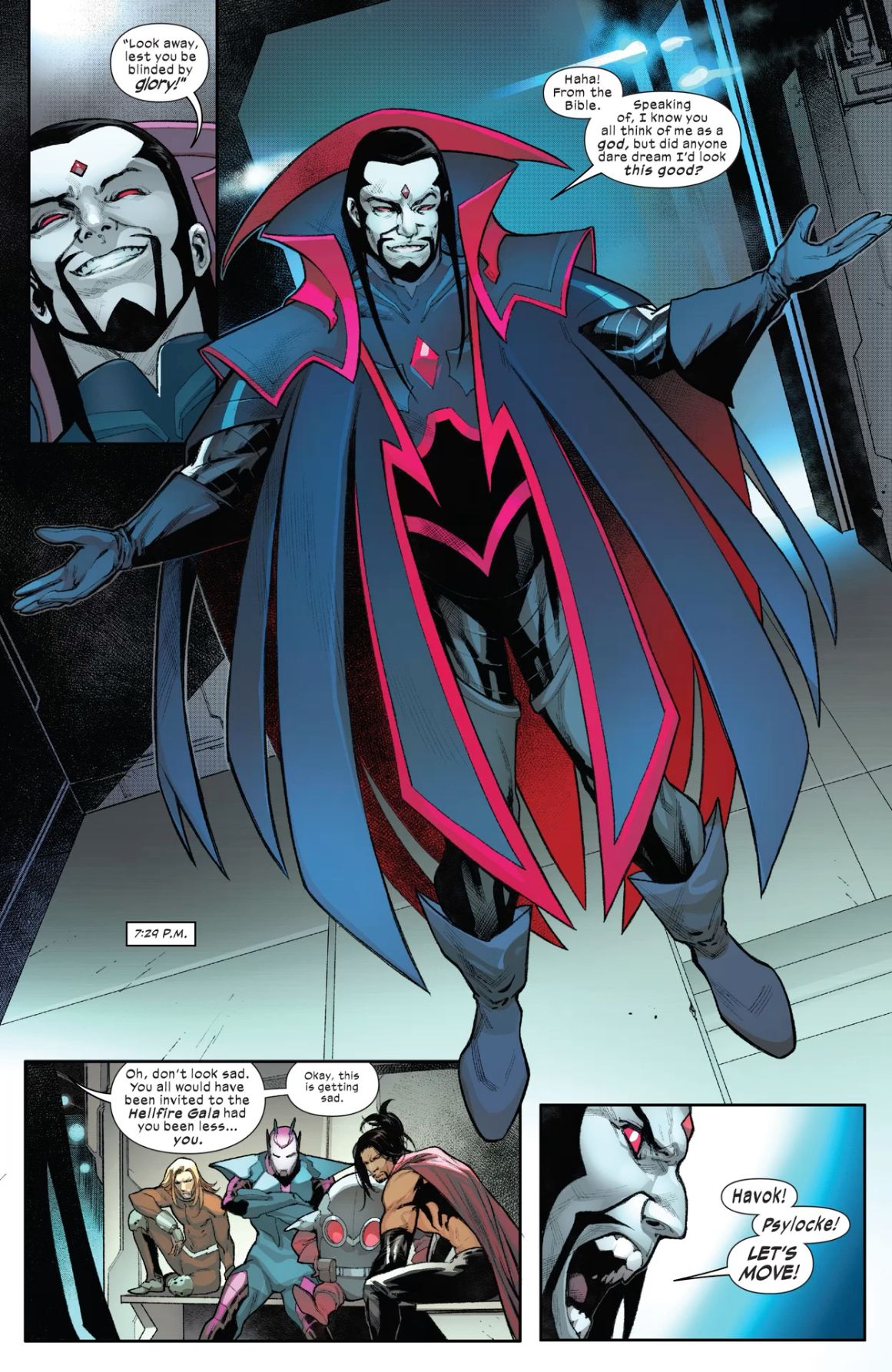 Mister Sinister in his cape, full figure