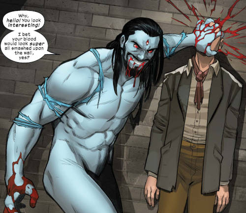 Mr. Sinister pale with red diamond comic panel