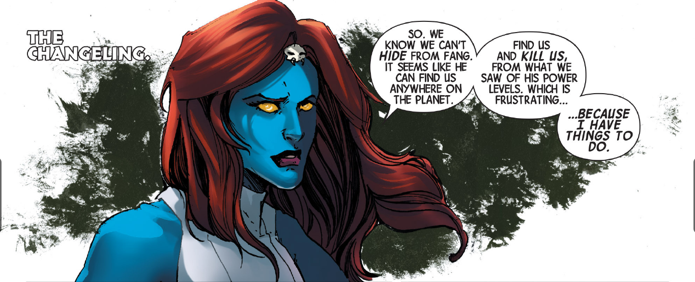Mystique portrait panel, labelled The Changeling