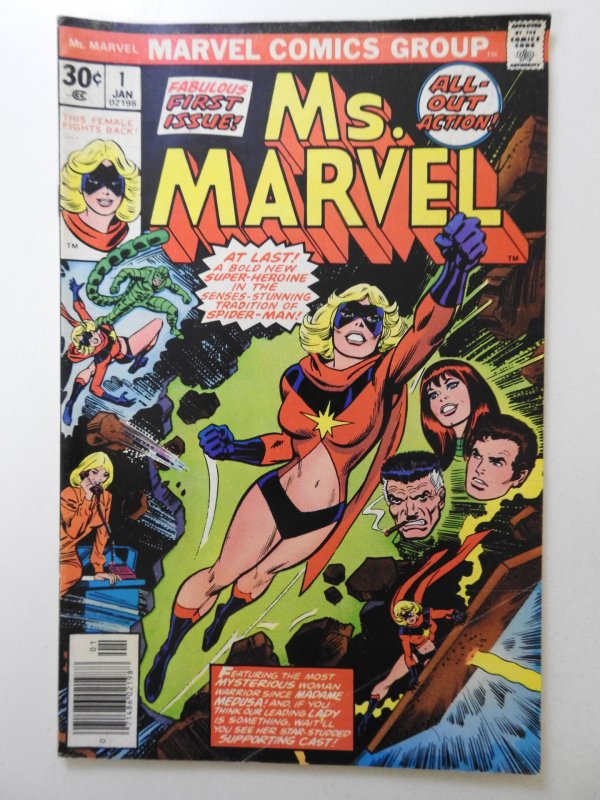 Ms. Marvel #1 comic cover: Carol Danvers in her original costume